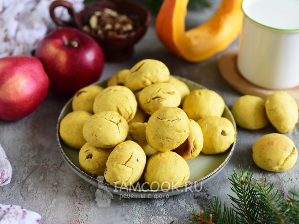 Тыквенное печенье с изюмом, рецепт с фото