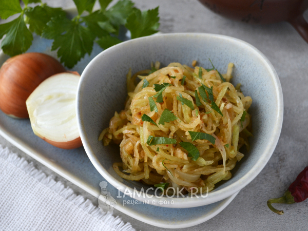 Зеленая редька по-корейски, рецепт с фото