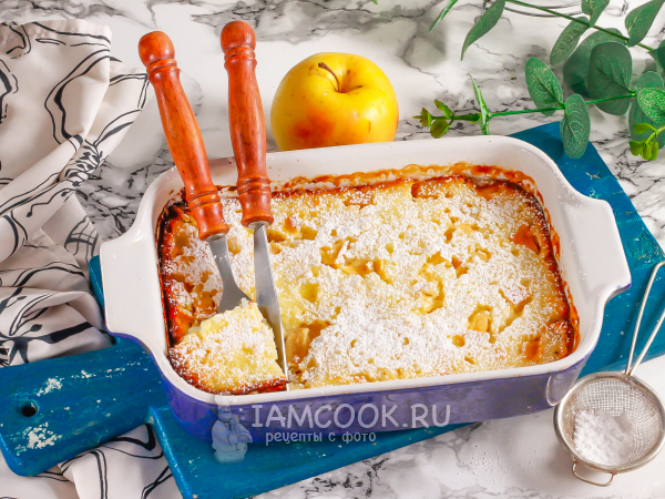 Творожная запеканка с рисом и яблоками, рецепт с фото