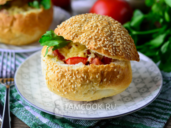 Фаршированные булочки в духовке, рецепт с фото