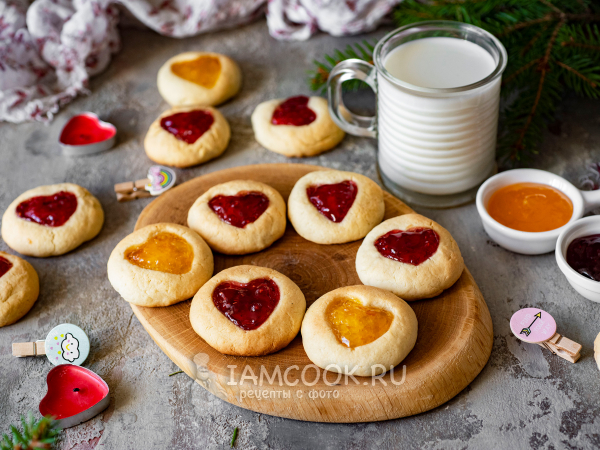 Печенье «Сердечки» с джемом, рецепт с фото