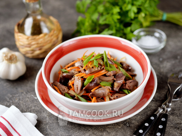 Хе из куриных сердечек, рецепт с фото