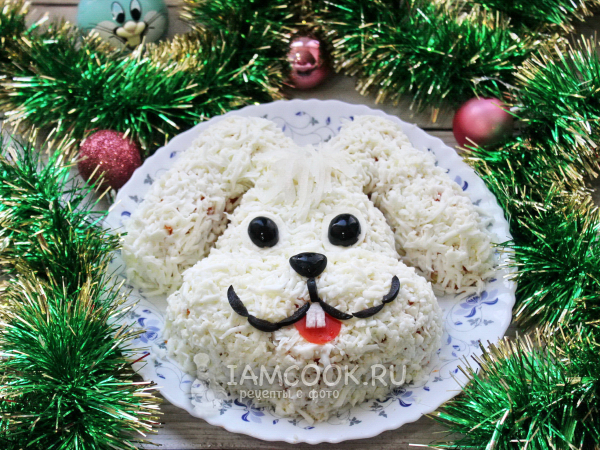 Вегетарианский салат «Кролик» на Новый год 2023, рецепт с фото