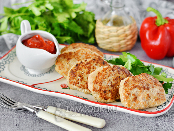 Котлеты из индейки и свинины, рецепт с фото
