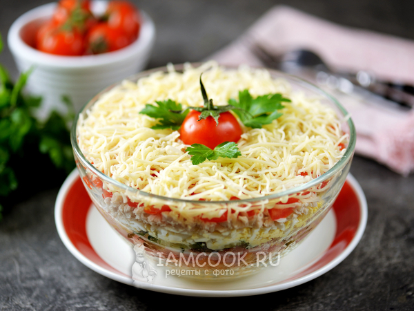 Салат «Русская красавица» как в Магните, рецепт с фото