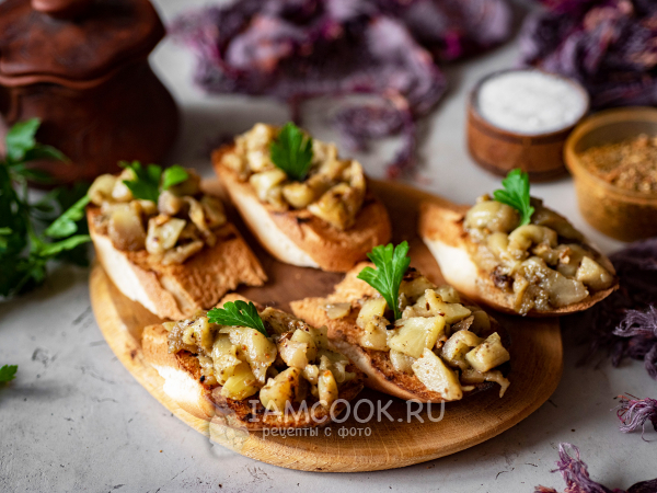 Брускетта с баклажанами, рецепт с фото