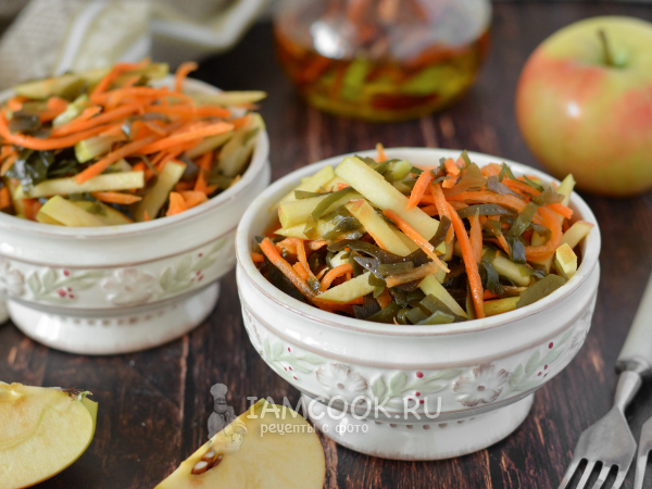Салат из морской капусты и моркови, рецепт с фото