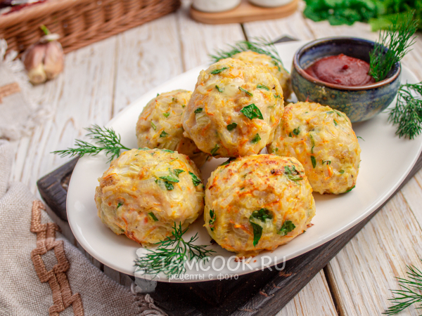 Куриные котлеты с рисом в духовке, рецепт с фото