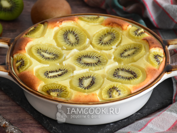 Творожная запеканка с киви, рецепт с фото