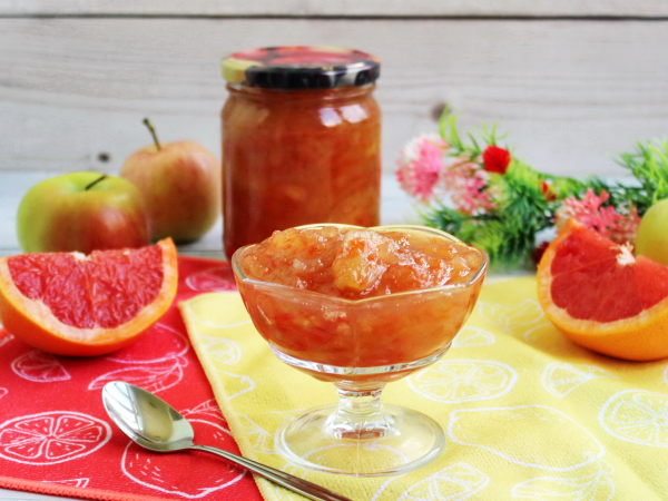Варенье из яблок и грейпфрута на зиму, рецепт с фото