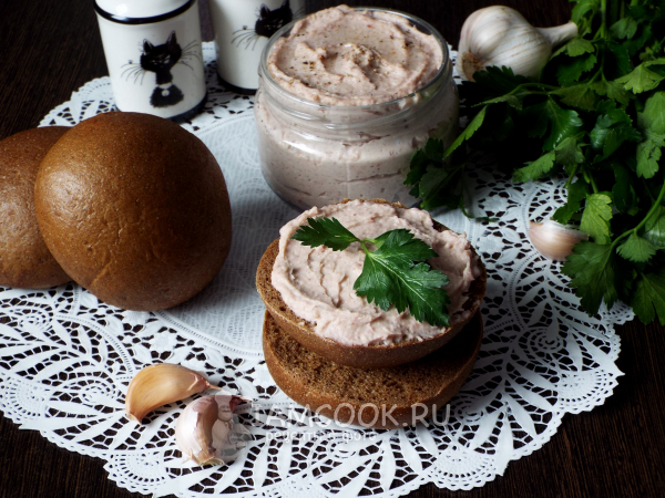 Паштет из консервированной фасоли и плавленого сыра, рецепт с фото