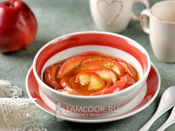 Жареные яблоки с медом (на сковороде), рецепт с фото