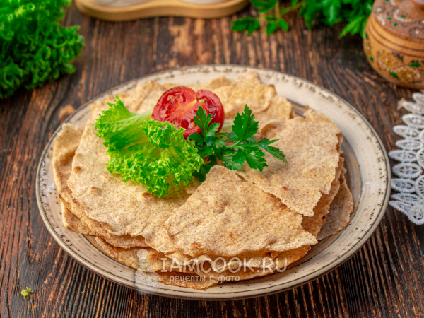 Лаваш из цельнозерновой муки, рецепт с фото