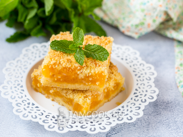 Насыпной пирог с мандаринами, рецепт с фото