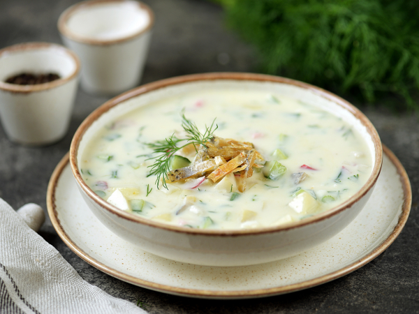 Окрошка с сушеной (вяленой) рыбой, рецепт с фото