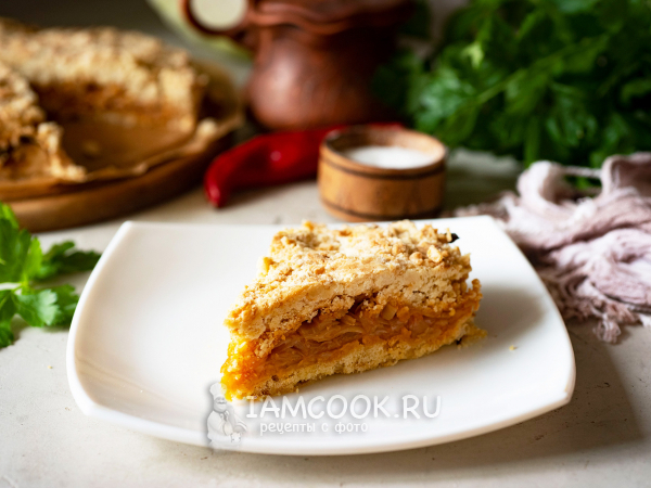 Насыпной пирог с капустой, рецепт с фото