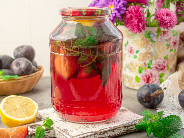 Мохито из сливы на зиму с лимоном и мятой, рецепт с фото