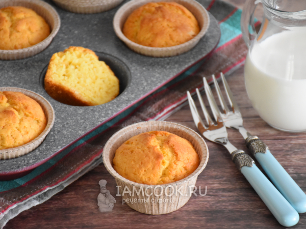 Постные маффины на фруктовом пюре, рецепт с фото
