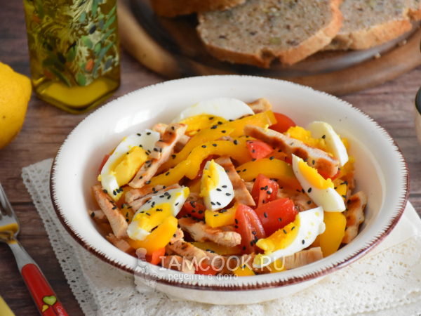 Диетический салат с индейкой (ПП), рецепт с фото