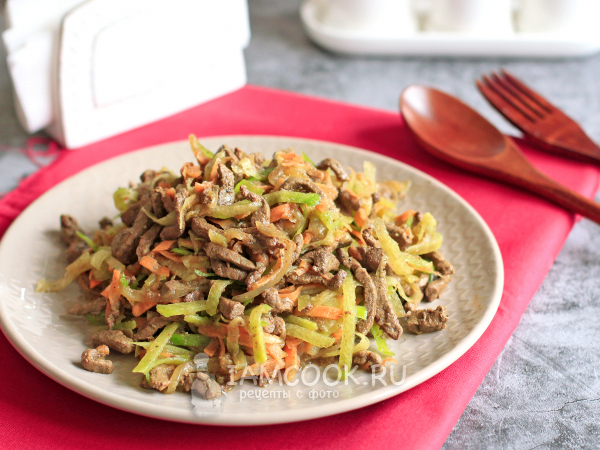 Салат с печенью и редькой, рецепт с фото