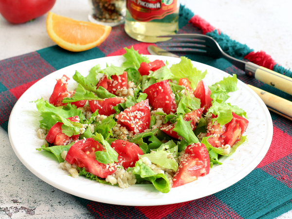 Салат с перловкой и помидорами, рецепт с фото