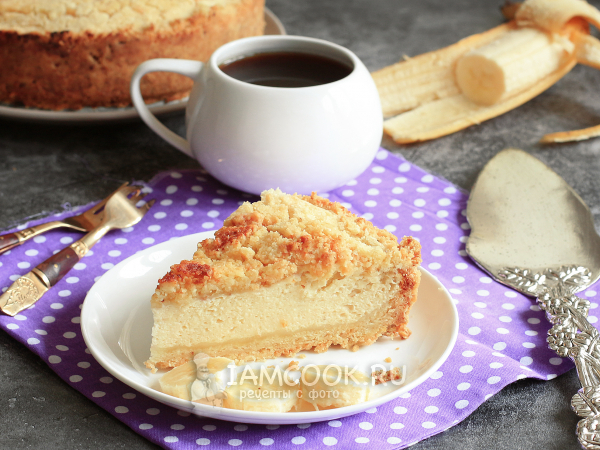 Королевская ватрушка с творогом и бананом, рецепт с фото