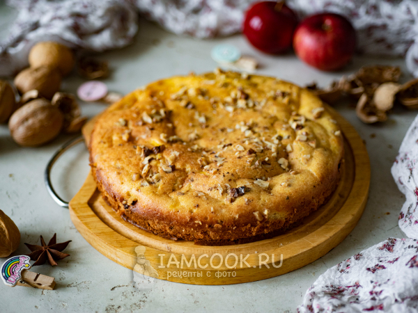 Тыквенный бисквитный пирог, рецепт с фото