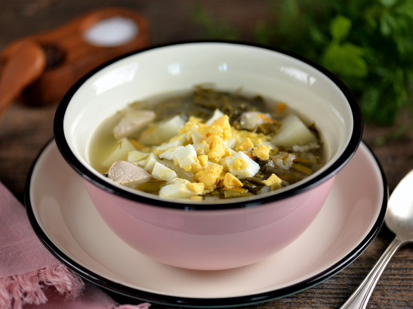 Суп из щавеля со свининой и яйцом, рецепт с фото