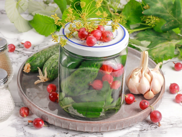 Маринованные огурцы с крыжовником на зиму, рецепт с фото