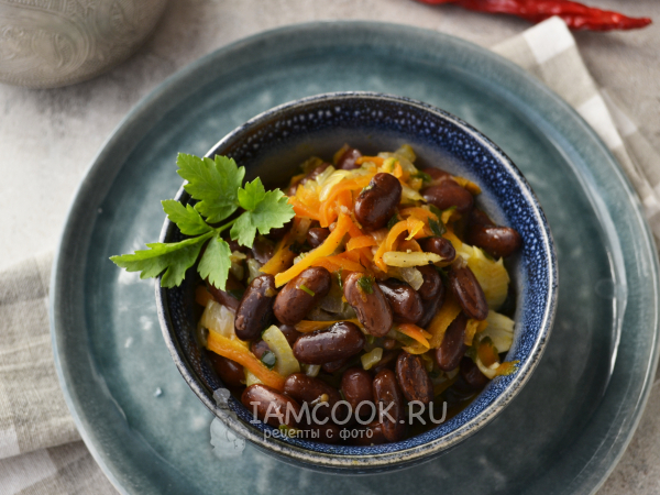 Лобио с морковью и луком, рецепт с фото