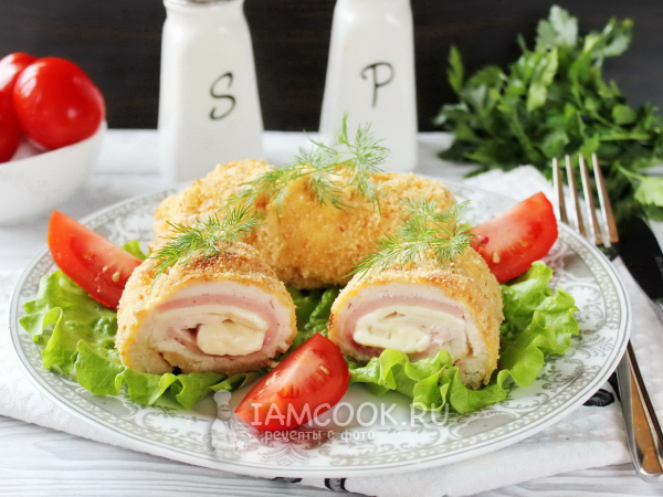 Кордон блю в духовке (из курицы), рецепт с фото