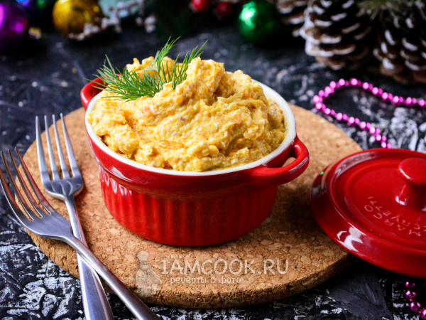 Форшмак с плавленым сыром и морковью, рецепт с фото