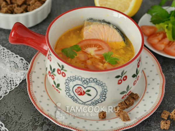 Суп из стейка семги, рецепт с фото