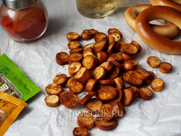 Сухарики из баранок в духовке, рецепт с фото