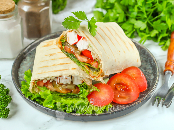 Шаурма с крабовыми палочками, рецепт с фото