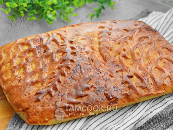 Пирог с рисом и фаршем, рецепт с фото