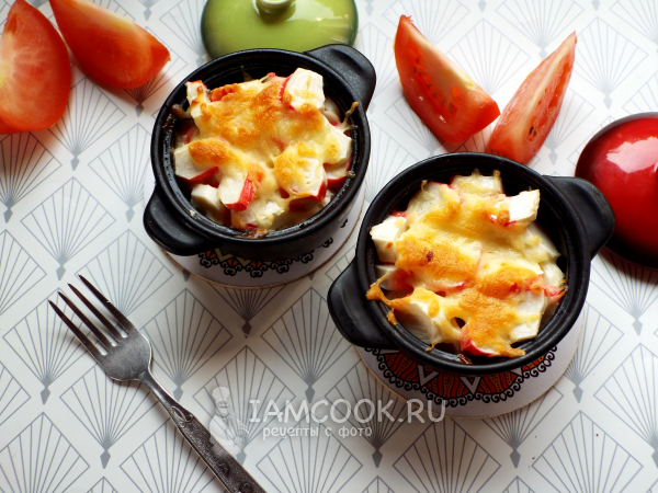 Крабовые палочки с сыром в духовке, рецепт с фото