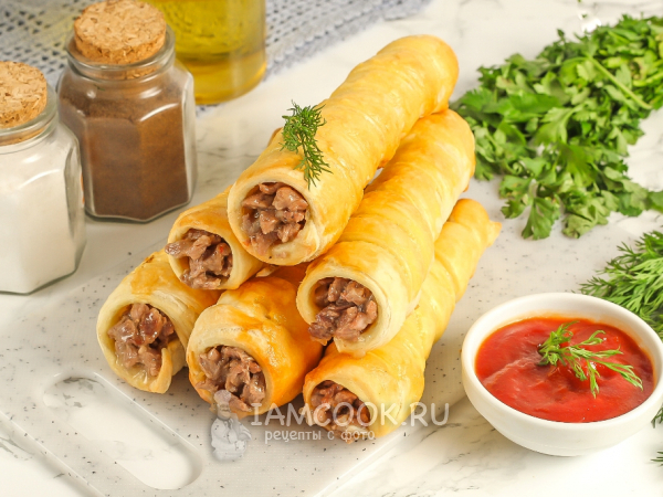 Трубочки с мясом, рецепт с фото