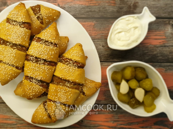 Пирожки с печенью из бездрожжевого теста, рецепт с фото