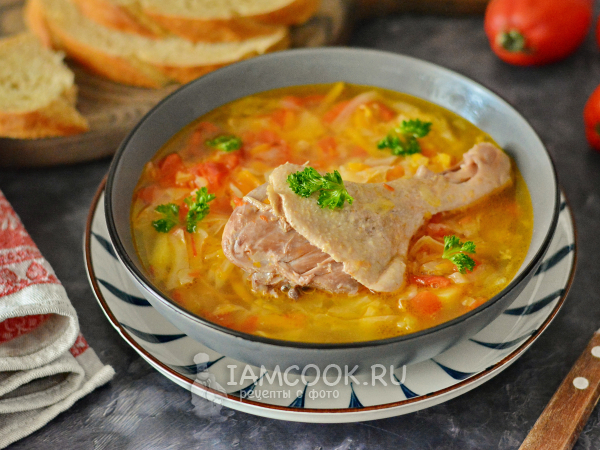 Щи из утки с квашеной капустой, рецепт с фото