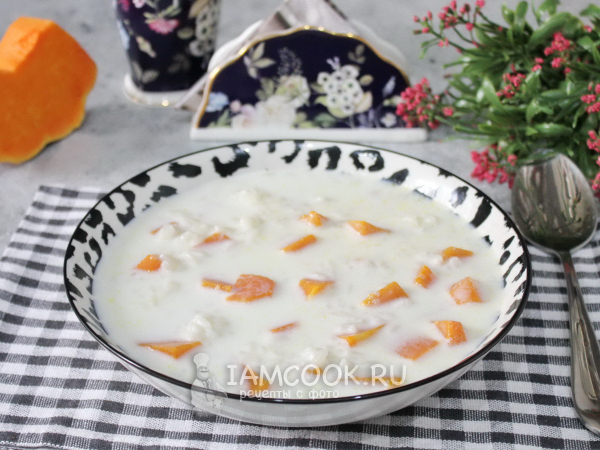 Молочный суп с тыквой, рецепт с фото