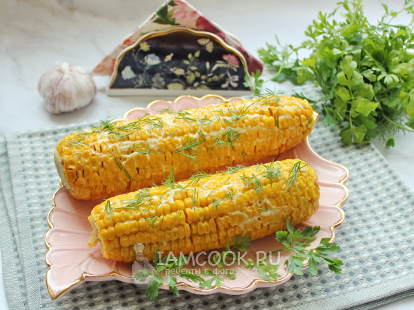 Кукуруза с чесноком и майонезом в духовке, рецепт с фото