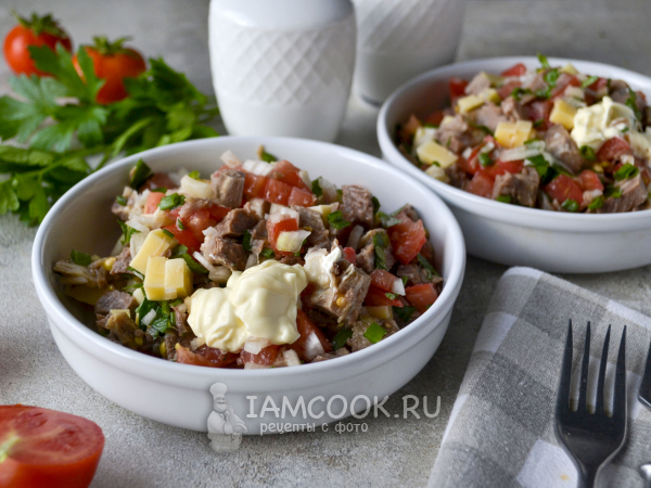 Салат «Гусарский» с говядиной, рецепт с фото