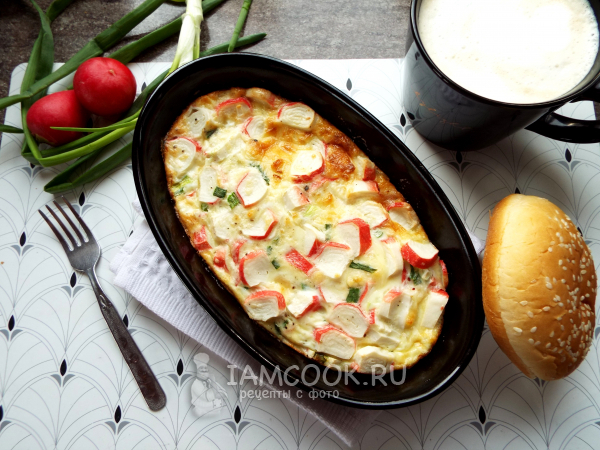 Запеканка с крабовыми палочками, рецепт с фото