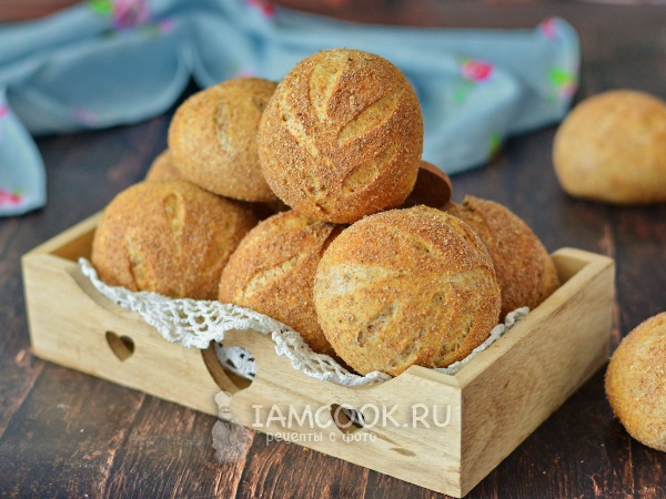 Булочки с отрубями (на дрожжах, в духовке), рецепт с фото