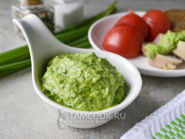 Соус из зеленого лука и укропа, рецепт с фото