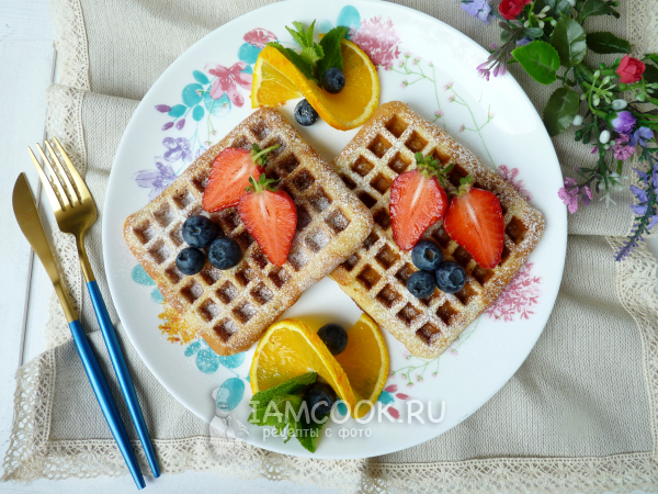 Вафли из рисовой муки с яблоком и апельсином, рецепт с фото