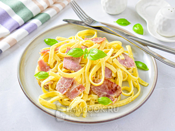 Лингвини карбонара, рецепт с фото