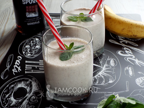 Шоколадно-банановый коктейль, рецепт с фото