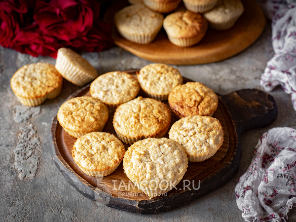 Овсяные кексы на кефире, рецепт с фото